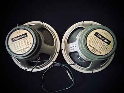 2 x CELESTION G12 M GREEN BACK 12 " VINTAGE SPEAKERS - made in ENGLAND