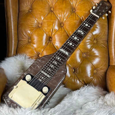 1955 Supro Supreme Vintage Valco Brown Pearl Lap Steel Guitar W /  Hardshell Case!