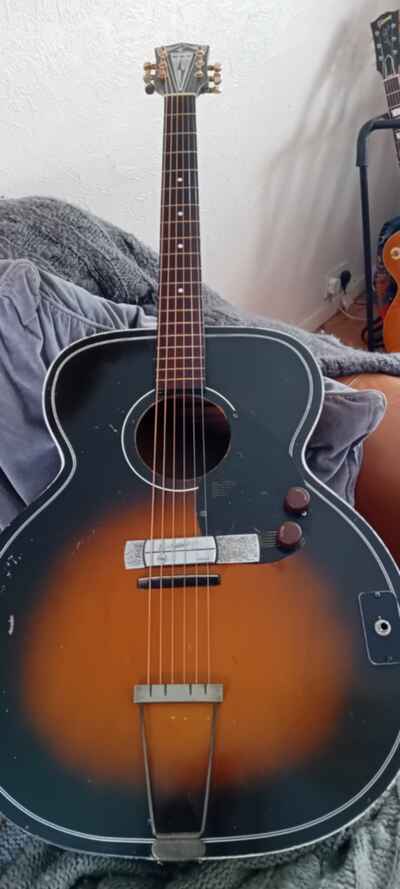 1960s Kay Super Jumbo Acoustic Guitar With broadway Pickup