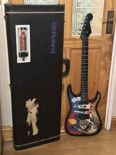 VINTAGE "KICK ASS" ROCKSTER GUITAR 1988 with Nice Case NEEDS WORK AS FOUND