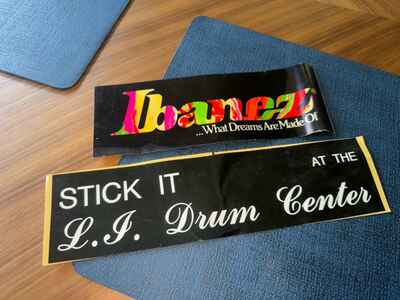 RARE Vintage 1970s Ibanez Guitars & L I Drum Center Bumper Stickers NOS