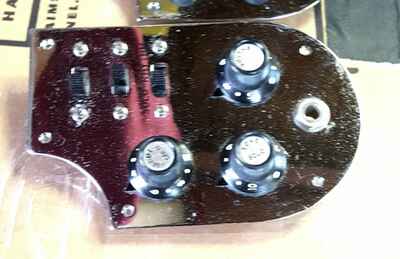 Control panel from a Multivox Premier E-781 Scroll Guitar Japan 1960