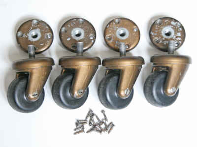Homa Gold Castors  /  Feet  /  Screws - Vintage 1973