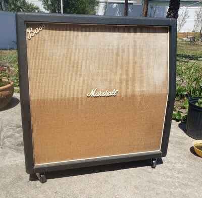 vintage 1968 era Marshall 4x12 Basketweave Guitar Amp Cabinet, original speakers