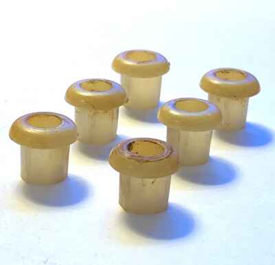 Six White Tuner Ferrules Kawai Teisco, Vintage 1960??s, early 70??s