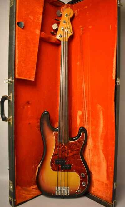1970 Fender Precision Bass Fretless Sunburst w / OHSC