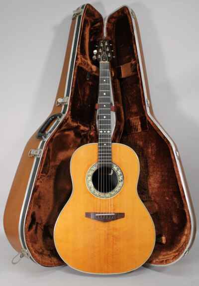 1968 Ovation Deluxe Balladeer Shiny Bowl Back Acoustic-Electric Guitar w / OHSC