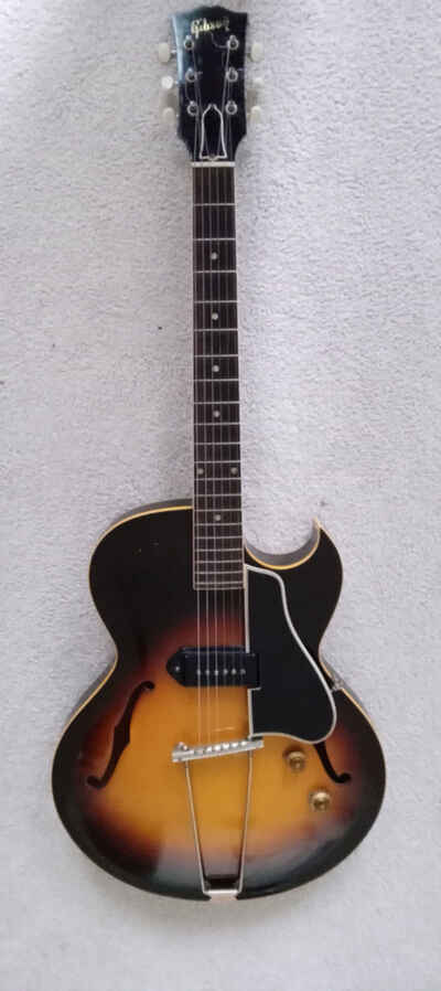 1956 Gibson ES-225T Vintage Thinline E-Gitarre - Sunburst, P-90,