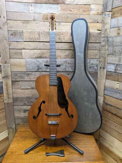 Very Rare 1939 Kay Violin Head Fiddleneck Archtop Acoustic Guitar w /  case PROJEC
