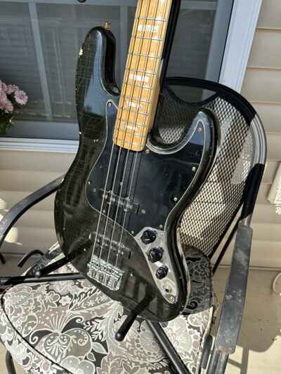 Fender Jazz Bass 1978 Black With Maple Block Neck