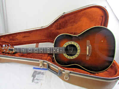Vintage 1975 Ovation Custom Balladeer 1612-1 Acoustic / Electric Guitar W /  Case