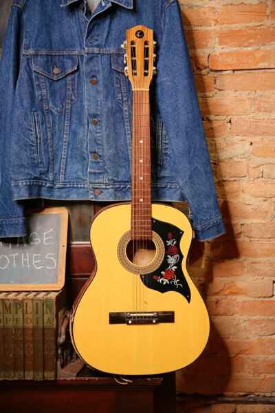 Vintage Kay Acoustic Guitar G116B Walnut Steel Reinforced Neck PARTS REPAIR