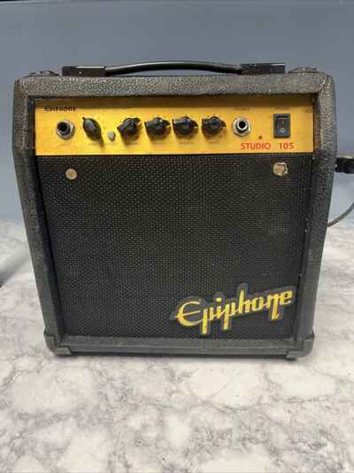 Vintage Epiphone Studio 10S Black Practice Guitar Amplifier Amp 730. READ!