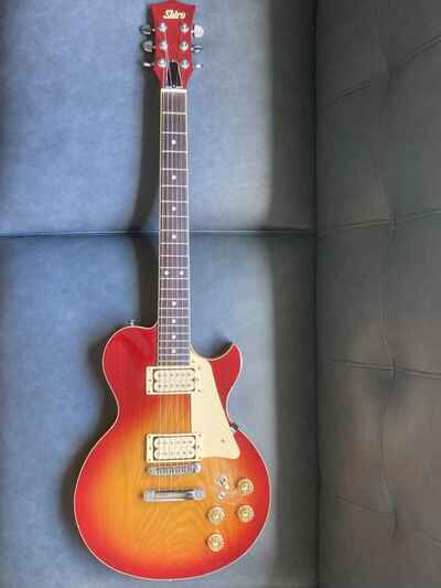 Vtg 1970s 1980s Shiro LP Style Electric Guitar w Case Made In Japan MIJ Sunburst