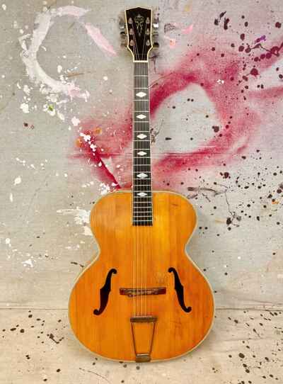 1939 Vega C-66 Archtop Acoustic Guitar Natural Refin Player Grade-Vintage