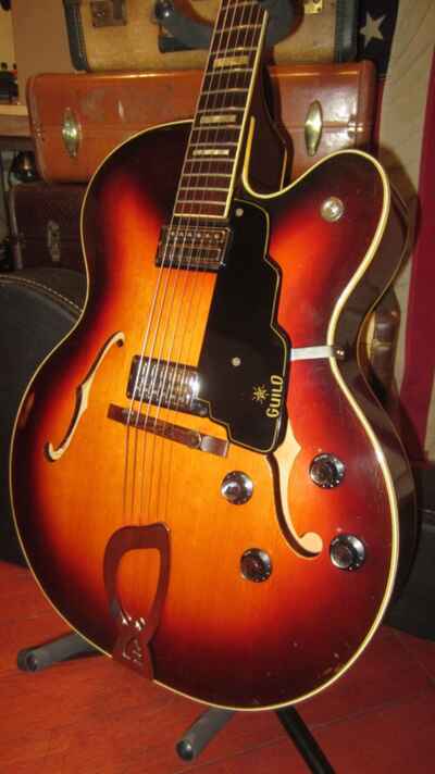 Vintage 1966 Guild X-175 Archtop Electric Hollowbody Sunburst Original Hard Case