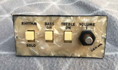 1967 ONE pot Hofner control panel, no screws- LARGE SIZE 40 mm wide x 86 mm long