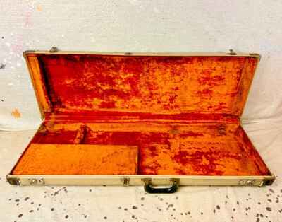 Vintage 1963 1964 Fender Jazzmaster-Jaguar Guitar Case White Tolex Pre CBS 1960s