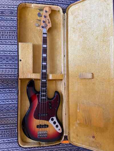 Ibanez 2365B Jazz Bass with Rosewood Fretboard , Black Cherry Sunburst 1974