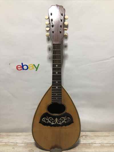 Antique 8 String Mandolin Bowl Back Mother Pearl Inlay O Pagani & Bro New York