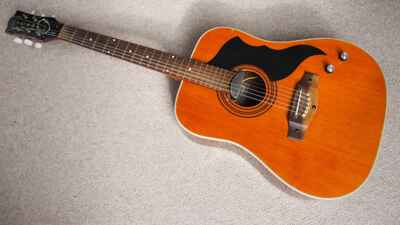 Eko Ranger 6e electro acoustic, 1980s, body damaged.