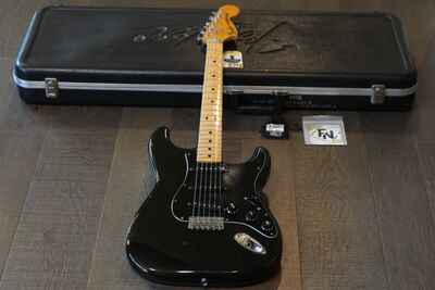 RARE! 1977 Fender Hardtail Strat Factory Finish Black Over Sunburst + OHSC