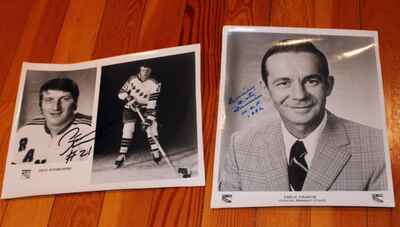 Set of 20 1971 NY Rangers Signed Media PHotos w /  Original Mailer Balon Ratelle!