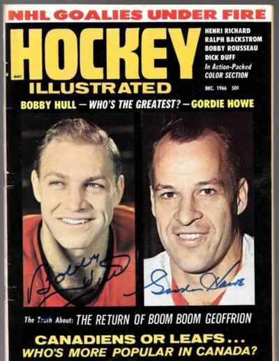Vintage Bobby Hull Gordie Howe Dual Signed 1960