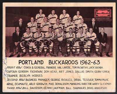 Vintage 1962-63 Portland Buckaroos Team Signed Photo x14 Hal Laycoe Don Head!