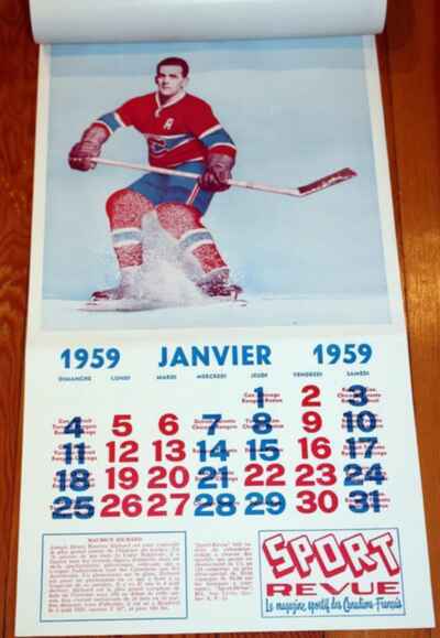 Rare Lot of 3 Sport Revue Hockey Calendars 1958 - 1959 - 1962 Original 6 Era !