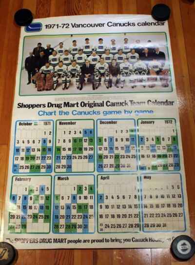 Complete Set 10  1971-81 Vancouver Canucks Poster Calendars Shopper