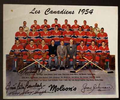 1954 Original Molson Photo Signed x4 HOF