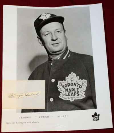 Vintage 1963 George Punch Imlach Toronto Maple Leafs Press Photo & Autograph!