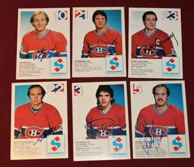 Vintage 1982 Montreal Canadiens Steinberg Postcard Set w /  Album Most Signed!