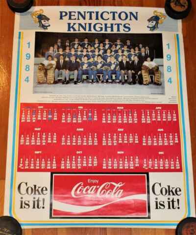 Rare Penticton Knights 1984 Hockey Poster Calendar Brett Hull Pre NHL Rookie !