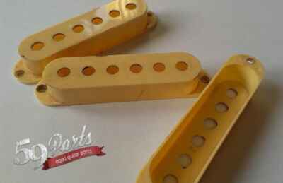 3er SET HANDGEALTERTER FENDER TONABNEHMER ABDECKUNGEN CREME / ELFENBEIN 59 TEILE STRATOCASTER STRAT