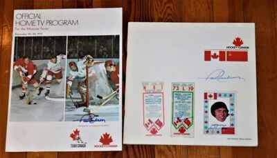 1972 Summit Series Game TV Programs Signed Paul Henderson Ticket Stubs OPC Card!