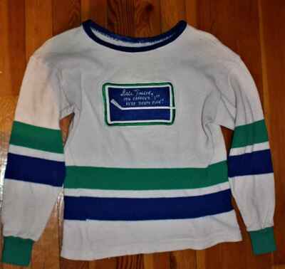 Rare White Vancouver Canucks 1970 Stick Logo Hockey Sweater Signed Dale Tallon!
