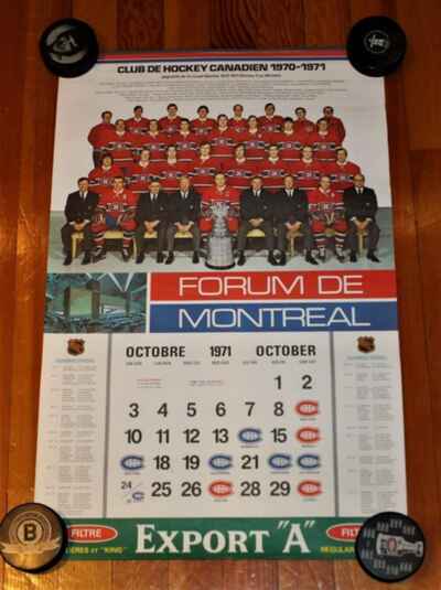 Vintage Montreal Forum Canadiens 1971 Export A Calendar Guy Lafleur Rookie Year!
