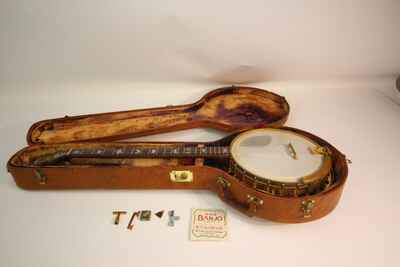 1928 Paramount Style F Wm. L. Lange 22 fret Plectrum Tenor Banjo top of line