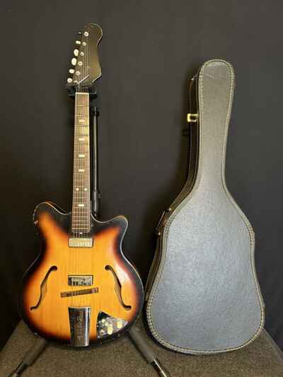 Kent 551 Americana Japan Made 1960s Semi-Hollowbody Guitar Sunburst Rare #327