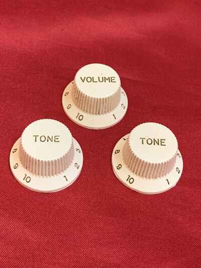 1980s Fender MIJ Stratocaster Knob Set No Spoke Strat Squier Tone Volume Japan