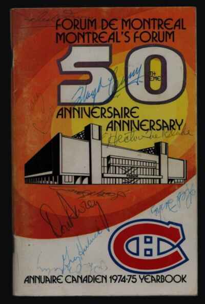 1974 Montreal Canadiens Yearbook Signed x 41 Toe Blake Guy Lafleur Ken Dryden !!
