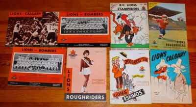 Lot of 20 Vintage 1958 - 68 CFL Football Programs BC Lions Blue Bombers Eskimos!