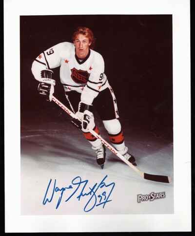 Vintage 1980s Wayne Gretzky All Star Pro Stars Signed 8x10 Photo Edmonton Oilers