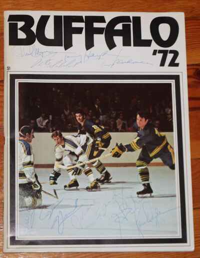 1971 Montreal Canadiens Sabres Game Program Signed x9  Ken Dryden Mahovlich!