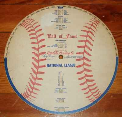 Rare 1961 Coca Cola Baseball Rotating Stats Wheel Babe Dahlgren Ball of Fame!