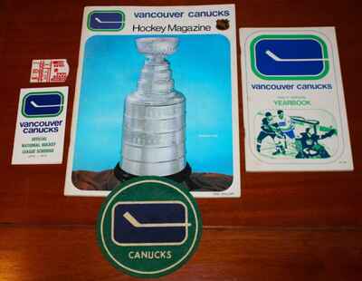 1970 Vancouver Canucks 1st NHL Game Ticket Stub Program Crest Pocket Schedule!