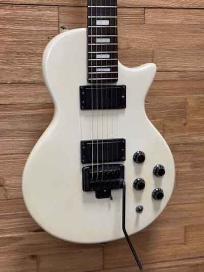 Epiphone LP-2 Guitar w / Steinberger tremolo 1980s MIK Pearl White w / HC -Pls Read