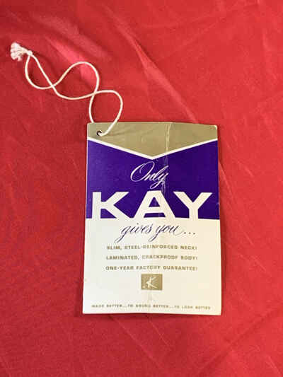 1950s KAY Guitar Case Candy HANG TAG Original Vintage Part